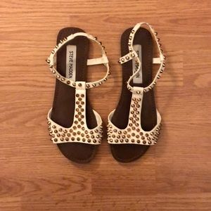 White Steve Madden sandals with studs
